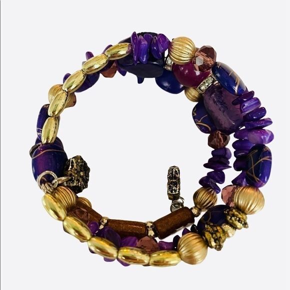 ONE PIECE WRAP AROUND PURPLE BRACELET - Picture 2 of 6